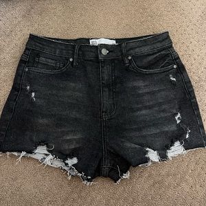 RSQ Curvy High Rise Jean Shorts |Color: Black| Size: 28